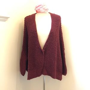 Free People burgundy dolman sleeve sweater, US S